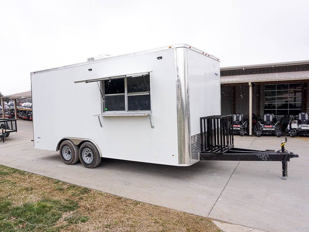 Concession Trailer 8.5×18 White Custom- Event Catering