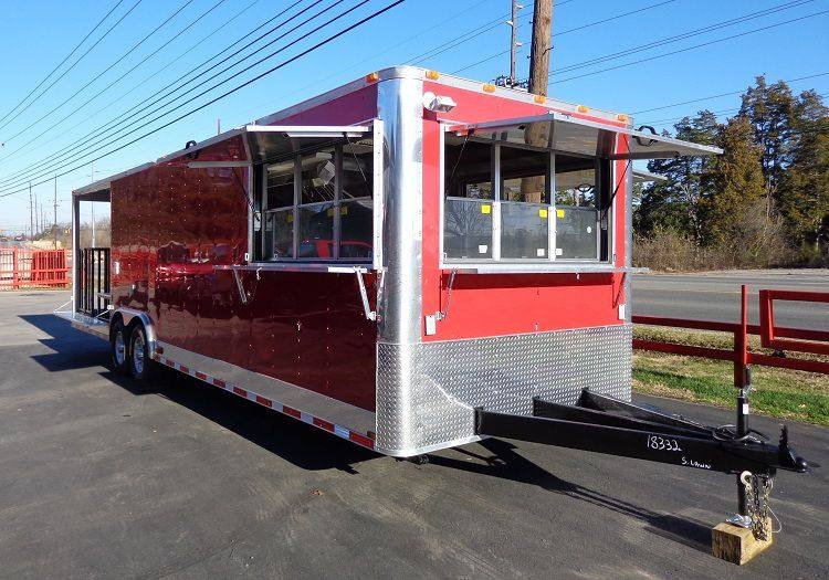 Concession Trailer 8.5’x30′ Red – Smoker BBQ Event Catering — photo 6