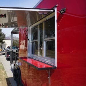8.5 x 22 v-nose BBQ trailer red with 10-foot porch - view 12