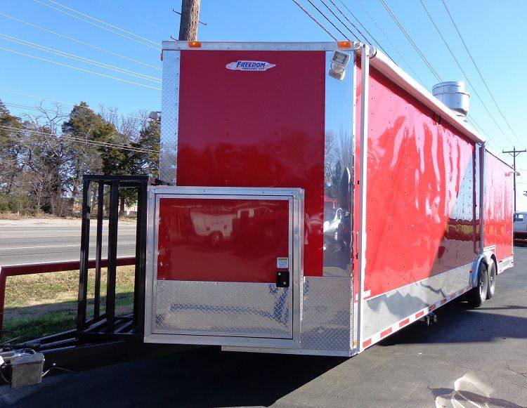 Concession Trailer 8.5′ x 28′ BBQ Smoker Food Event Catering (Red) — photo 3