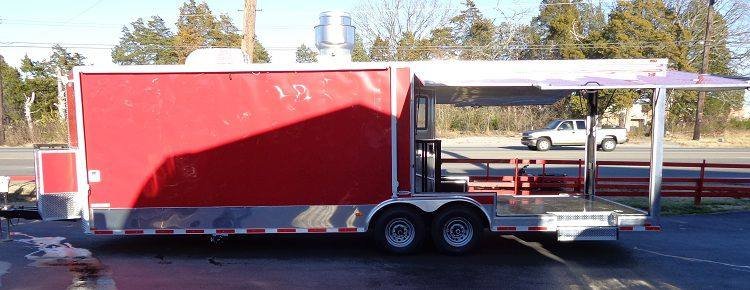Concession Trailer 8.5′ x 28′ BBQ Smoker Food Event Catering (Red) — photo 6