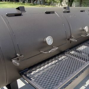 330 gallon pull-behind BBQ smoker with round tongue charcoal grill - view 9