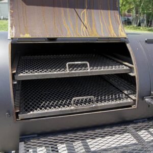 330 gallon pull-behind BBQ smoker with round tongue charcoal grill - view 11