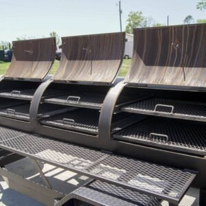 330 gallon pull-behind BBQ smoker with round tongue charcoal grill - view 12