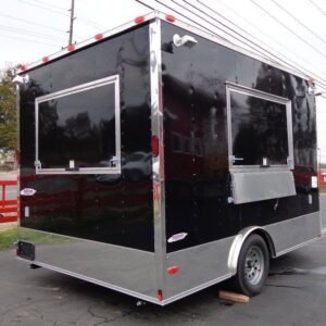 8.5 x 12 Black Vending Trailer with 42-inch vent hood and dual windows - view 11