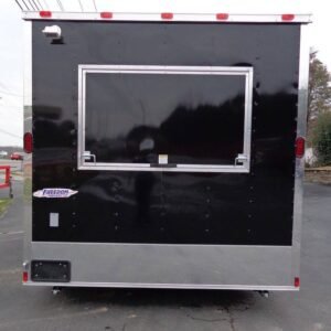 8.5 x 12 Black Vending Trailer with 42-inch vent hood and dual windows - view 9