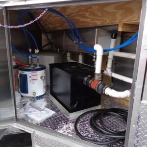 8.5 x 12 Black Vending Trailer with 42-inch vent hood and dual windows - view 8