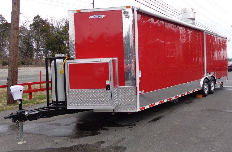 Concession Trailer 8.5′ x 28′ Red – BBQ Smoker Event Food Catering — photo 3