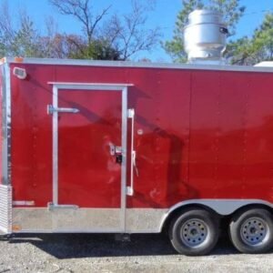 8.5 x 16 vibrant red trailer with ergonomic counters - view 11