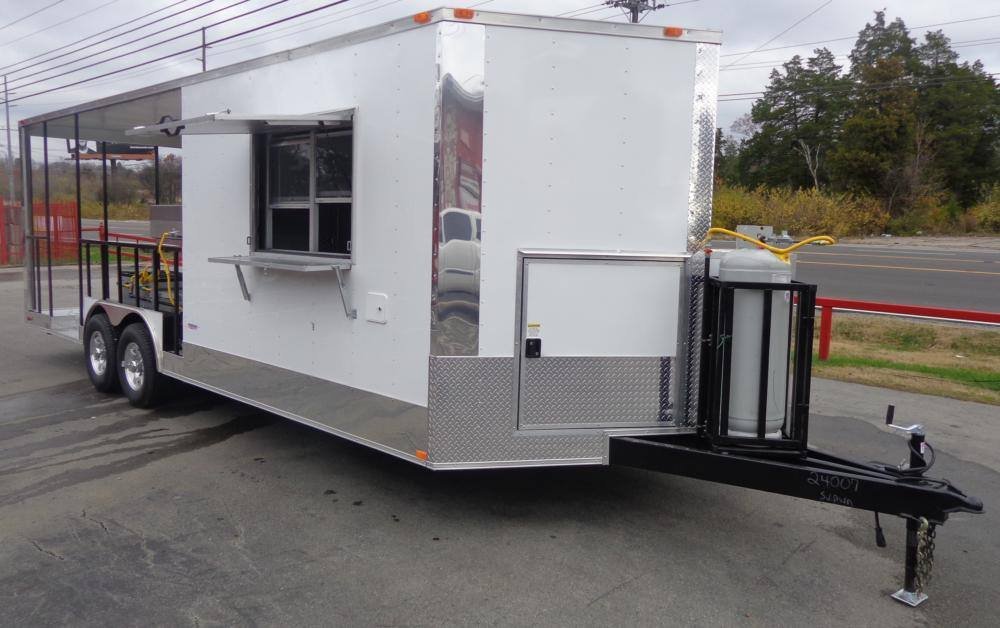 Concession Trailer 8.5’x24′ White Custom BBQ Event Catering — photo 4