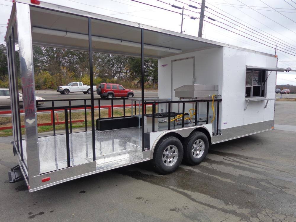 Concession Trailer 8.5’x24′ White Custom BBQ Event Catering — photo 5