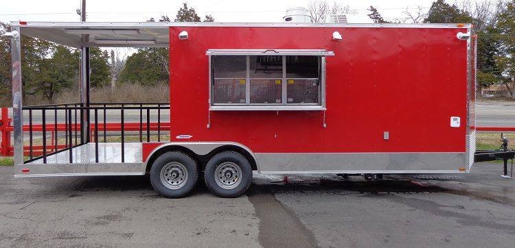 Concession Trailer 8.5’x24′ Red – BBQ Smoker Food Event — photo 4