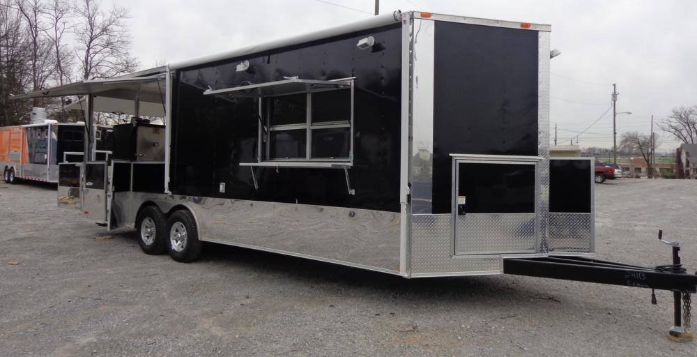 Concession Trailer 8.5 x 24′ Black BBQ Food Event Catering — photo 13