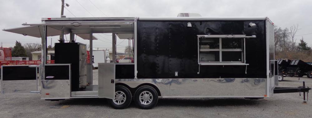 Concession Trailer 8.5 x 24′ Black BBQ Food Event Catering — photo 11
