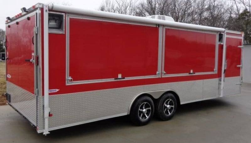 8.5′ x 24′ Enclosed Red Food Trailer Car Hauler Catering Event — photo 13
