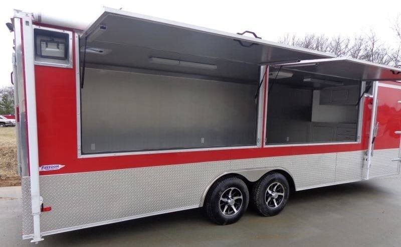8.5′ x 24′ Enclosed Red Food Trailer Car Hauler Catering Event — photo 12
