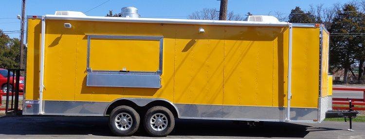 Concession Trailer 8.5′ x 24′ Yellow Enclosed Food BBQ Event Catering — photo 4