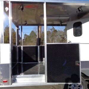 8.5 x 20 White Event Trailer with 10-foot covered porch - view 4