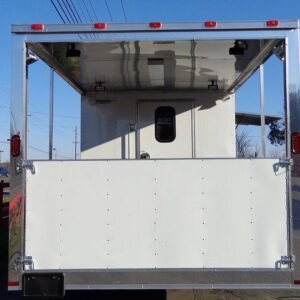 8.5 x 20 White Event Trailer with 10-foot covered porch - view 2