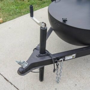 250 gallon charcoal grill smoker with round tongue grill - view 2