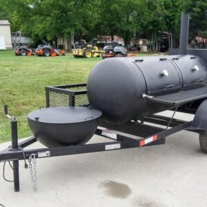250 gallon charcoal grill smoker with round tongue grill - view 3