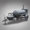250 gallon charcoal grill smoker with round tongue grill