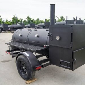 250 gallon charcoal grill smoker with round tongue grill - view 5