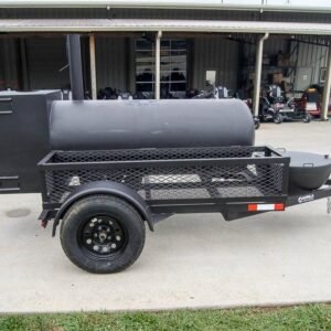 250 gallon charcoal grill smoker with round tongue grill - view 7