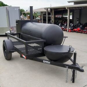 250 gallon charcoal grill smoker with round tongue grill - view 9