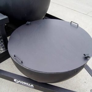 250 gallon charcoal grill smoker with round tongue grill - view 10