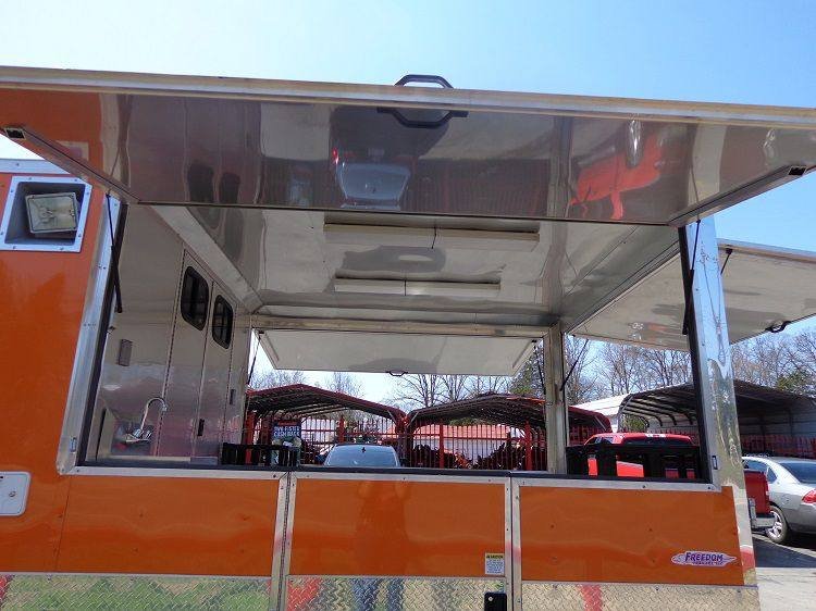 Concession Trailer 8.5’x30′ Event BBQ Smoker Catering (Black & Orange) Restroom — photo 14
