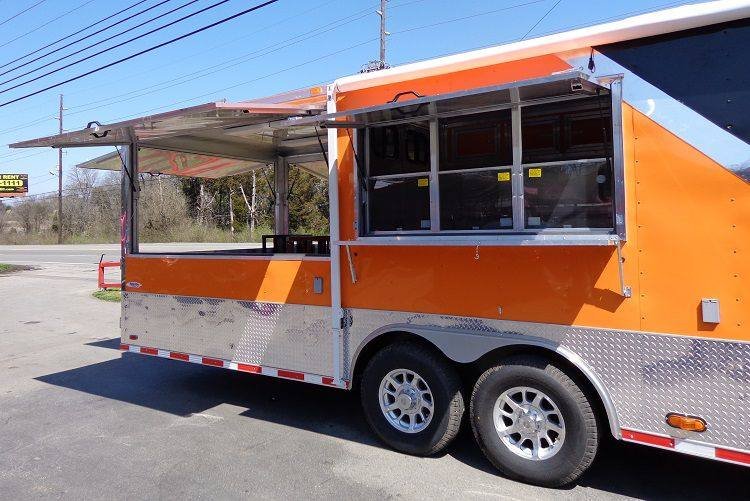 Concession Trailer 8.5’x30′ Event BBQ Smoker Catering (Black & Orange) Restroom — photo 10