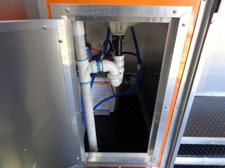 Concession Trailer 8.5’x30′ Event BBQ Smoker Catering (Black & Orange) Restroom — photo 13