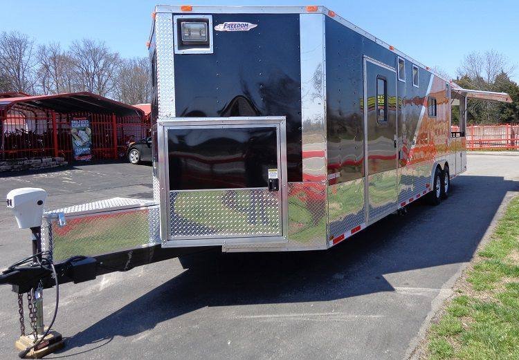 Concession Trailer 8.5’x30′ Event BBQ Smoker Catering (Black & Orange) Restroom — photo 9