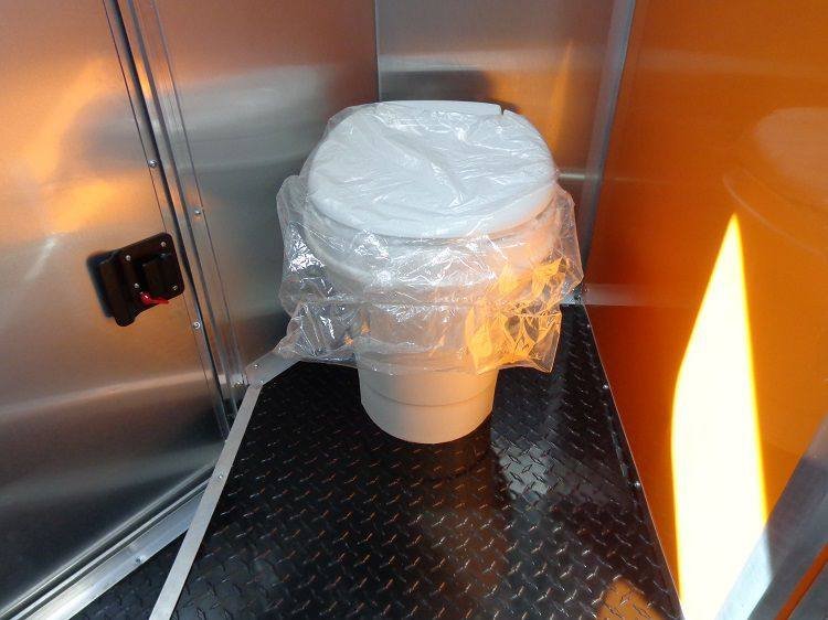 Concession Trailer 8.5’x30′ Event BBQ Smoker Catering (Orange & Black) Restroom — photo 13