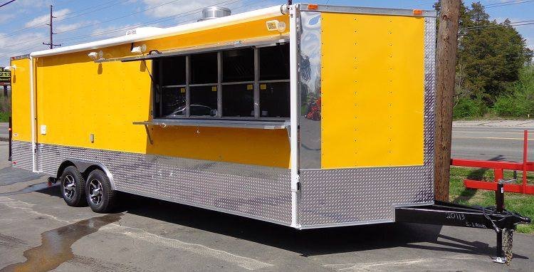 Concession Trailer 8.5’x24′ BBQ Smoker Food Event Catering (Yellow) — photo 7