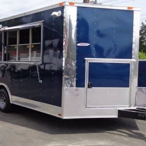 8.5 x 16 Blue Catering Trailer with stainless counters and hand-wash sink - view 14
