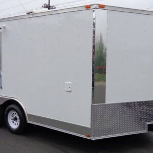 8.5 x 14 Custom Kitchen Trailer with dual marquee windows and vent hood - view 4