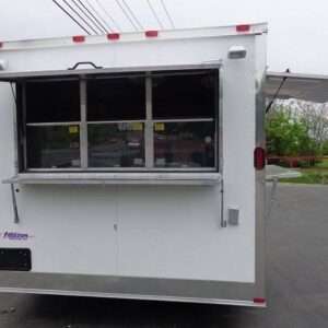 8.5 x 14 Custom Kitchen Trailer with dual marquee windows and vent hood - view 10