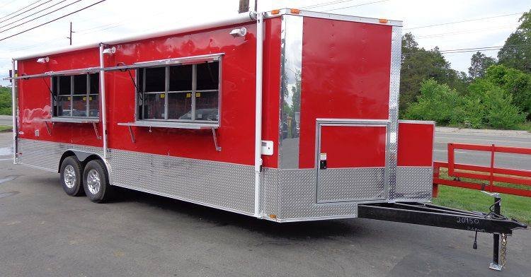 Concession Trailer 8.5’x24′ Red – Food Catering Vending Event — photo 15