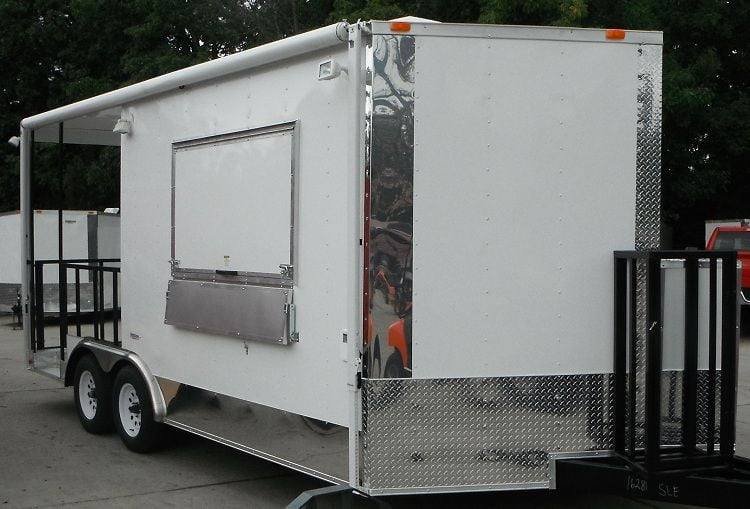 Concession Trailer 8.5’x18′ White – BBQ Smoker Vending Catering — photo 2
