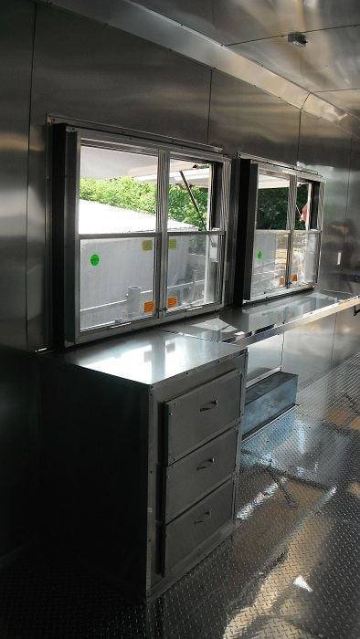 Concession Trailer 8.5’x34′ Food BBQ Vending Event Gooseneck (Orange) Restroom — photo 4