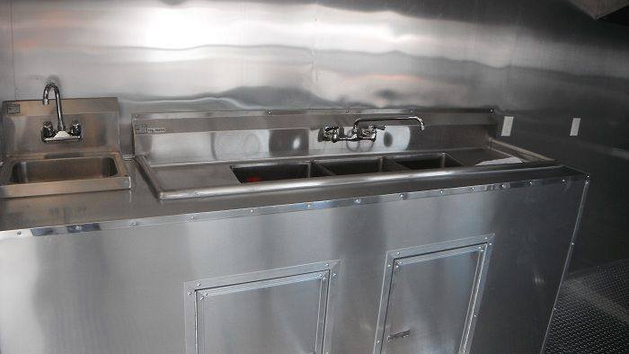 Concession Trailer 8.5’x34′ Food BBQ Vending Event Gooseneck (Orange) Restroom — photo 7