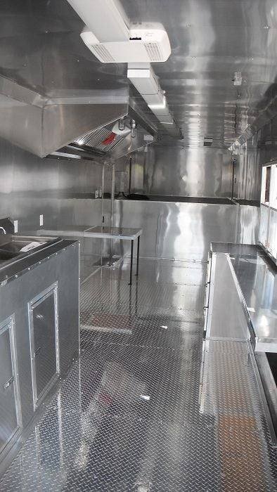 Concession Trailer 8.5’x34′ Food BBQ Vending Event Gooseneck (Orange) Restroom — photo 10