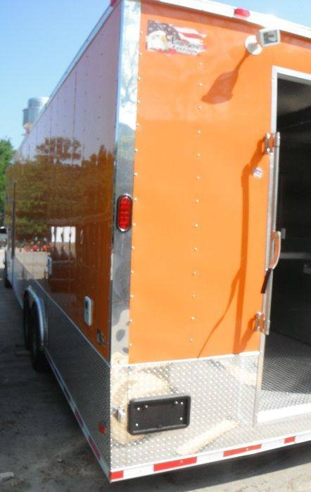 Concession Trailer 8.5’x34′ Food BBQ Vending Event Gooseneck (Orange) Restroom — photo 12