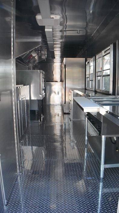 Concession Trailer 8.5’x34′ BBQ Smoker Catering Food Event (Orange) Restroom — photo 3