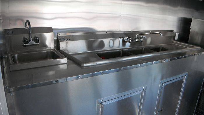 Concession Trailer 8.5’x34′ BBQ Smoker Catering Food Event (Orange) Restroom — photo 4