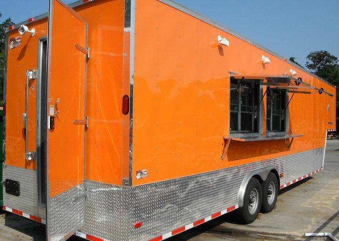 Concession Trailer 8.5’x34′ BBQ Smoker Catering Food Event (Orange) Restroom — photo 13