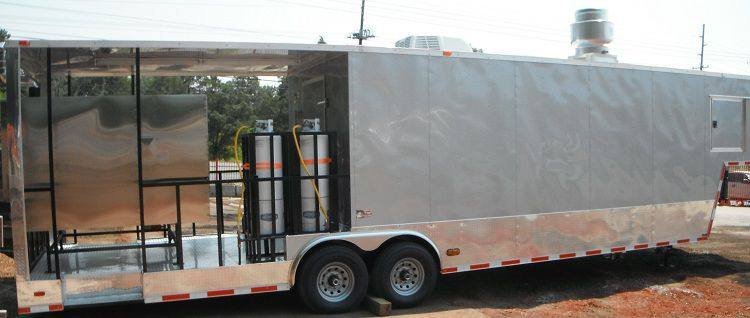 Concession Trailer 8.5′ x 38′ Silver Gooseneck Catering — photo 5