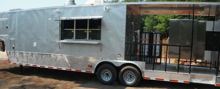 Concession Trailer 8.5′ x 38′ Silver Gooseneck Catering — photo 6